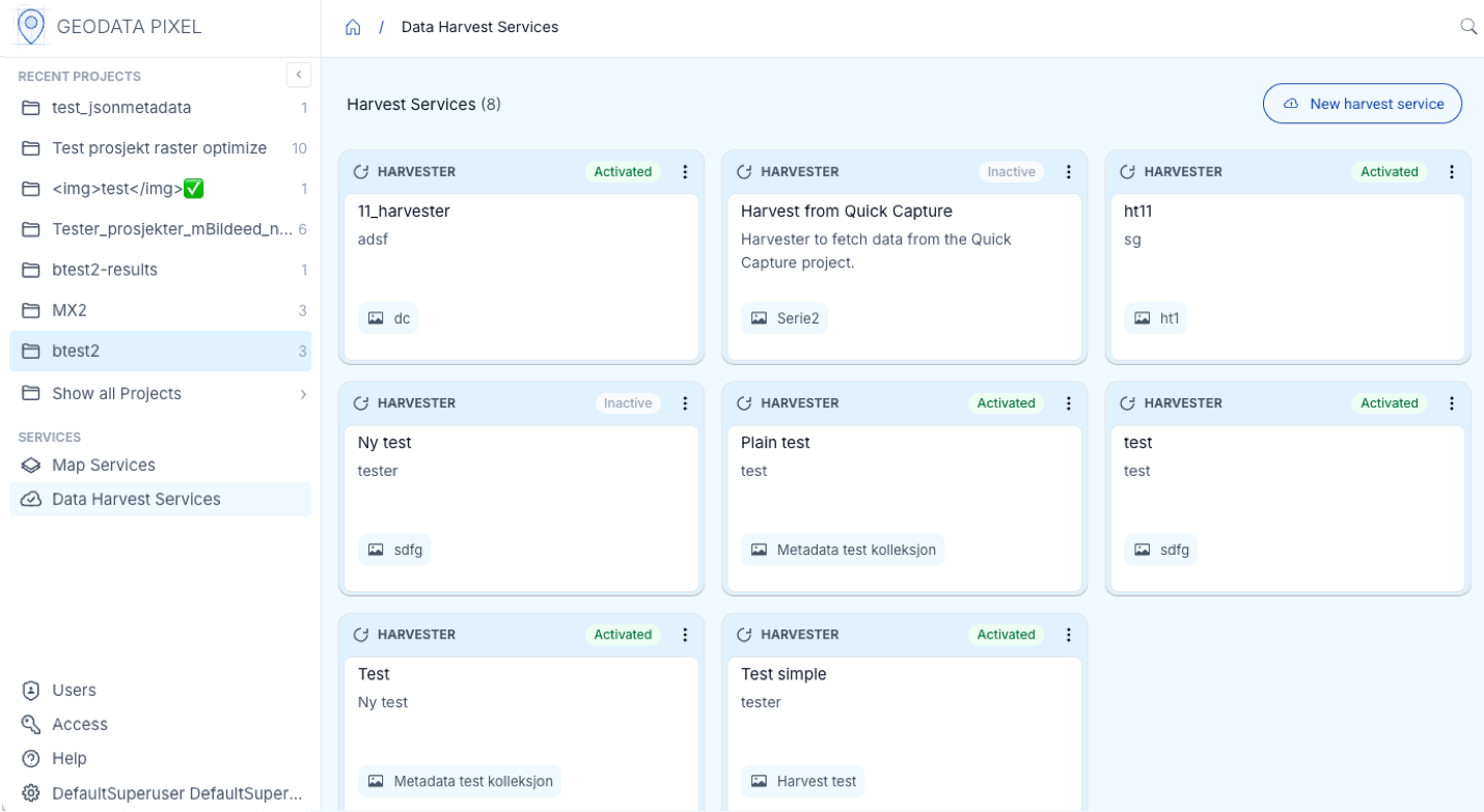 Manage harvesters
