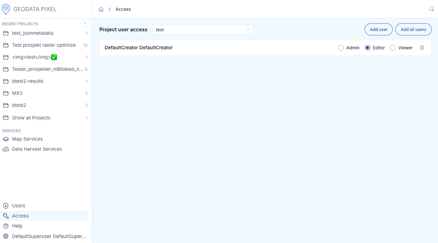 Project access