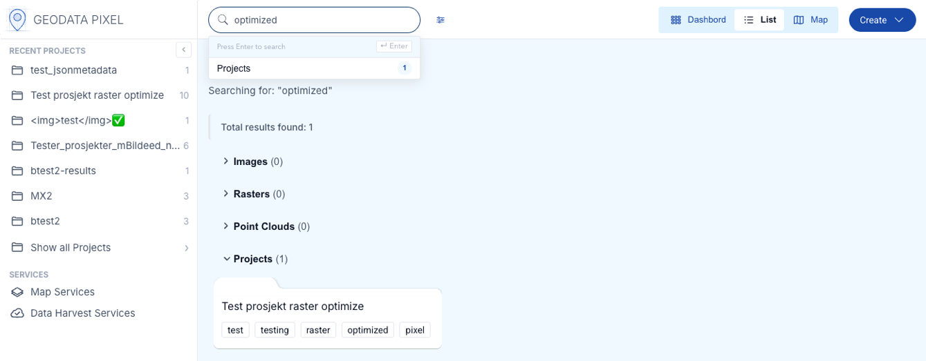 Search and filter